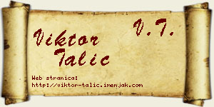 Viktor Talić vizit kartica